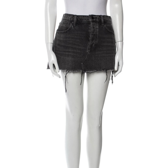 Alexander Wang Raw-Edge Trim Mini Jean Skirt 100% cotton, Waist: size 28 - Picture 1 of 6
